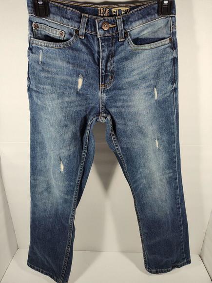 True Craft Other - True Craft Flex Boy's Size 10 Med Wash Straight Stretch Distressed Denim Jeans